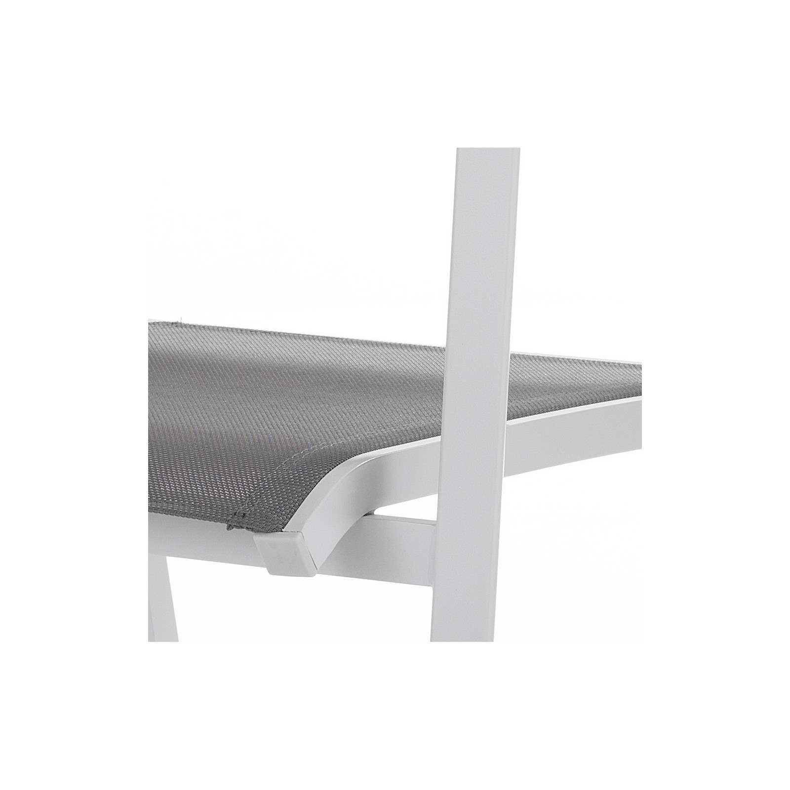 Sedia con Braccioli Interno e Esterno Varadero in Alluminio Bianco Opaco e Tessuto Grigio, 56x62xh86 cm