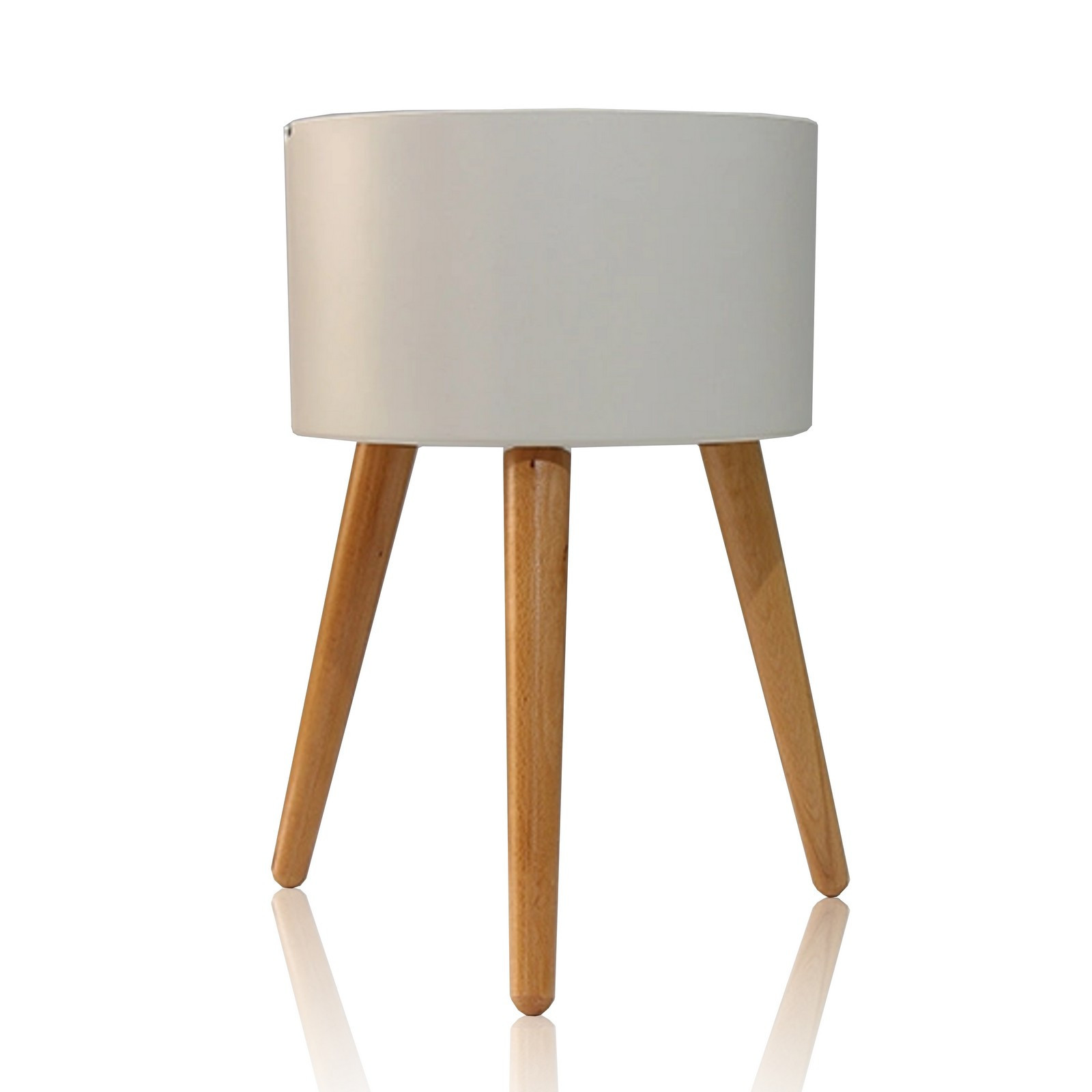 Vaso Autoinnaffiante Esterno Interno Carlotta - C Bianco Opaco e Legno Massello finitura Rovere 3.5 litri