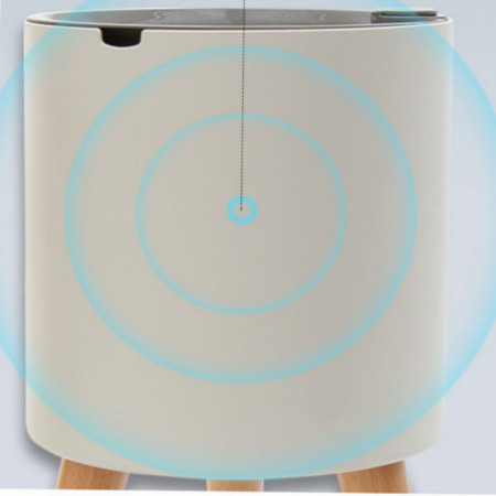 Vaso Autoinnaffiante Esterno Interno Carlotta - C Bianco Opaco e Legno Massello finitura Rovere 3.5 litri, d33xh48 cm