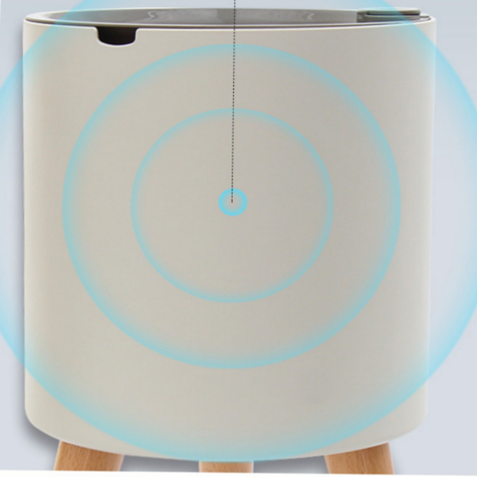 Vaso Autoinnaffiante Esterno Interno Carlotta - C Bianco Opaco e Legno Massello finitura Rovere 3.5 litri, d33xh48 cm