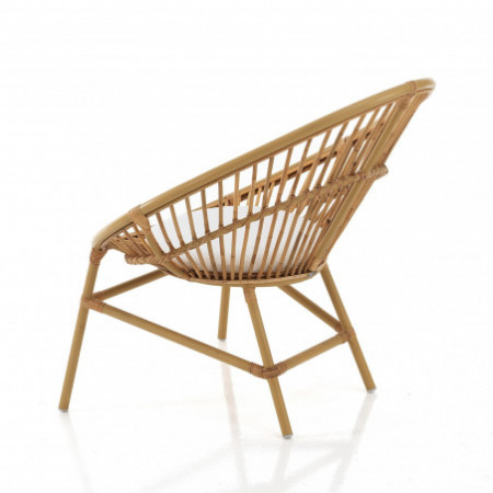 Poltroncina AKA in rattan e cotone cm L.90 x P.80 x H.89