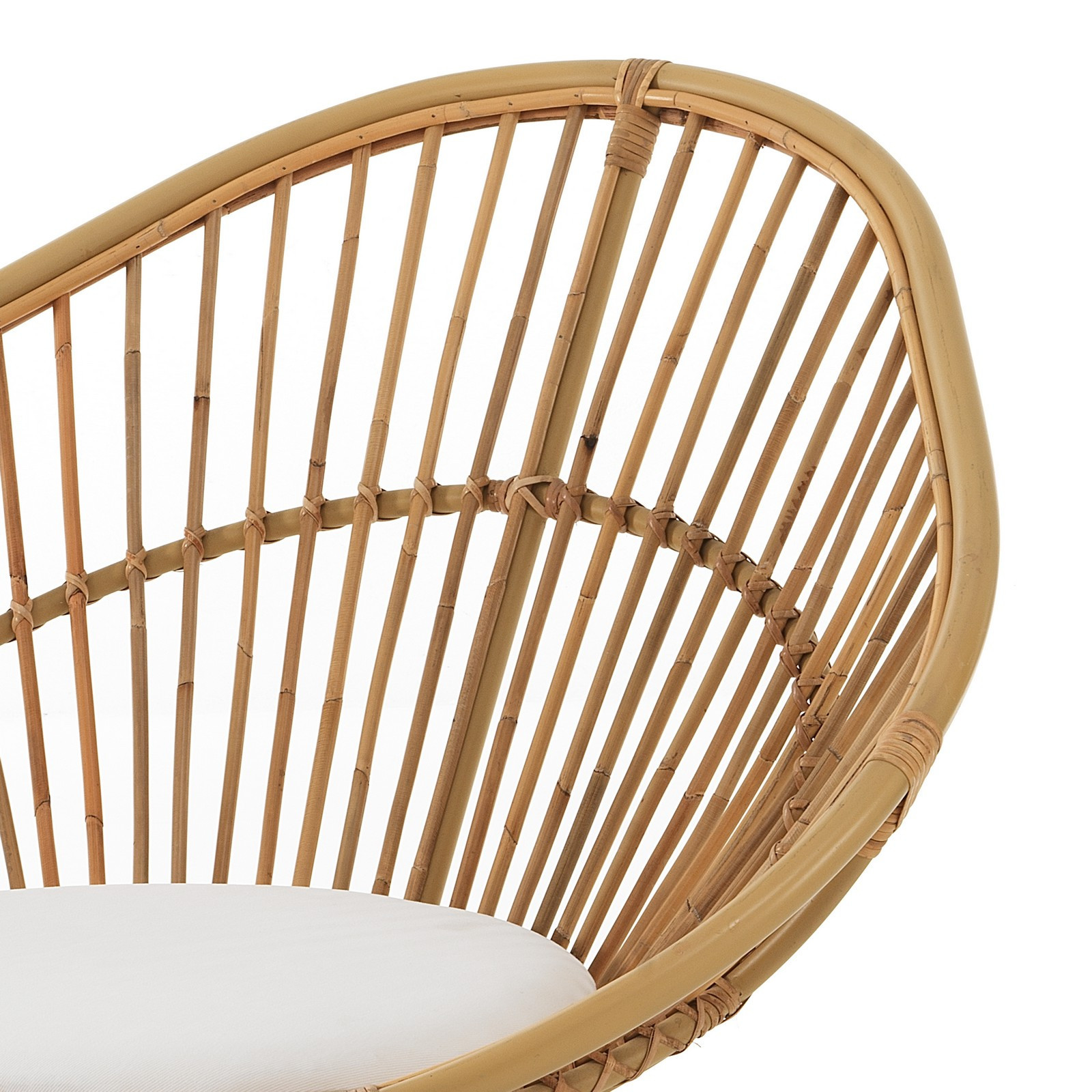 Poltroncina AKA in rattan e cotone cm L.90 x P.80 x H.89