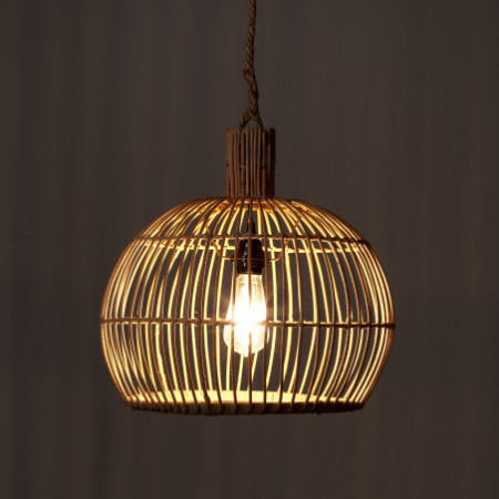 Lampadario AKO in rattan cm. D. 40 x H.40