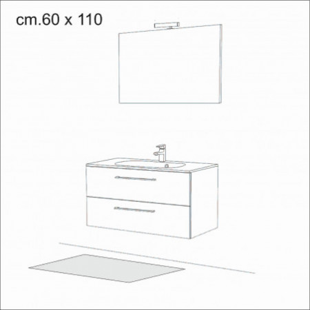 Tappeto bagno scendiletto TERRA 110 cm 60 x 110