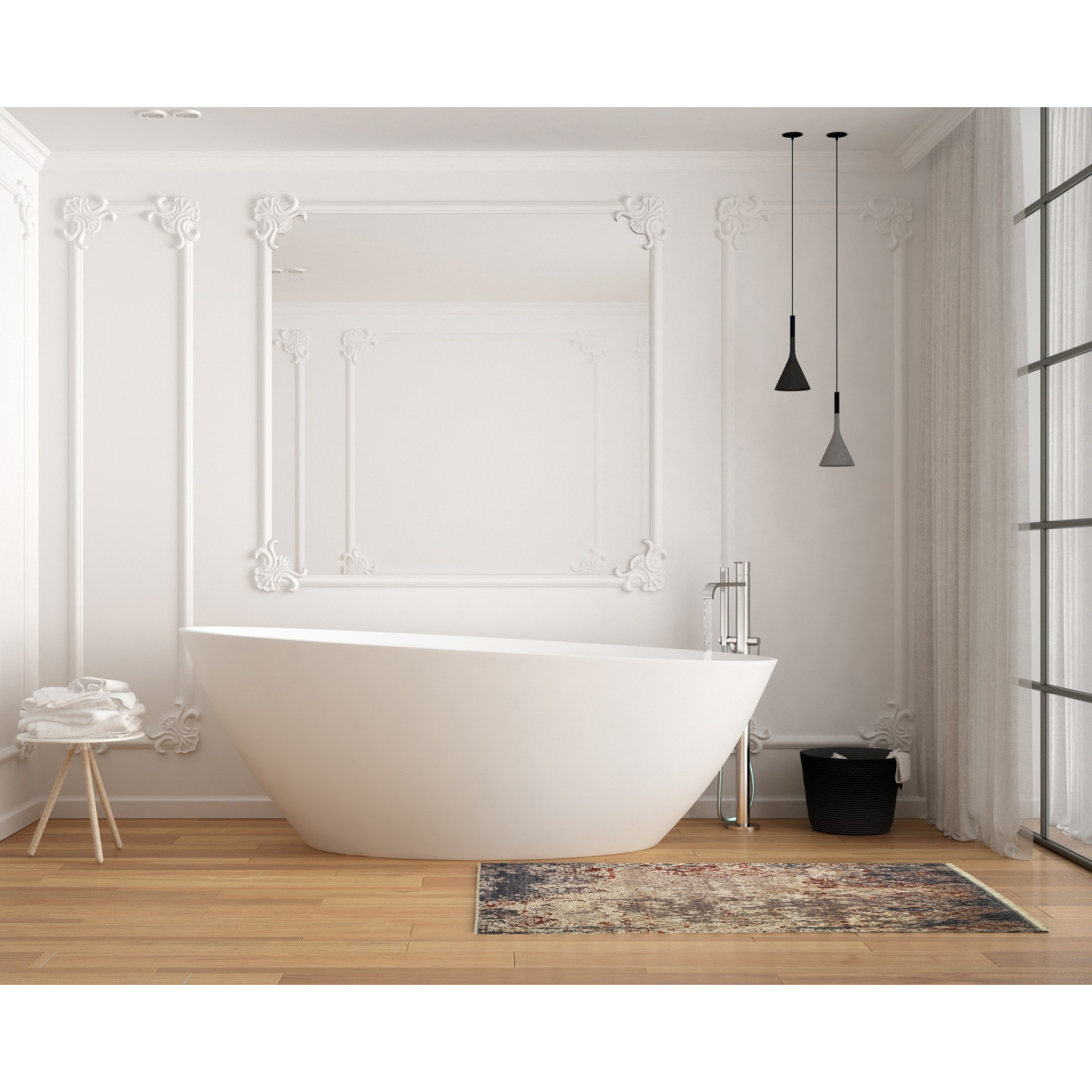 Tappeto bagno scendiletto DAMA 110 cm 57 x 110 anallergico antiacaro antiscivolo