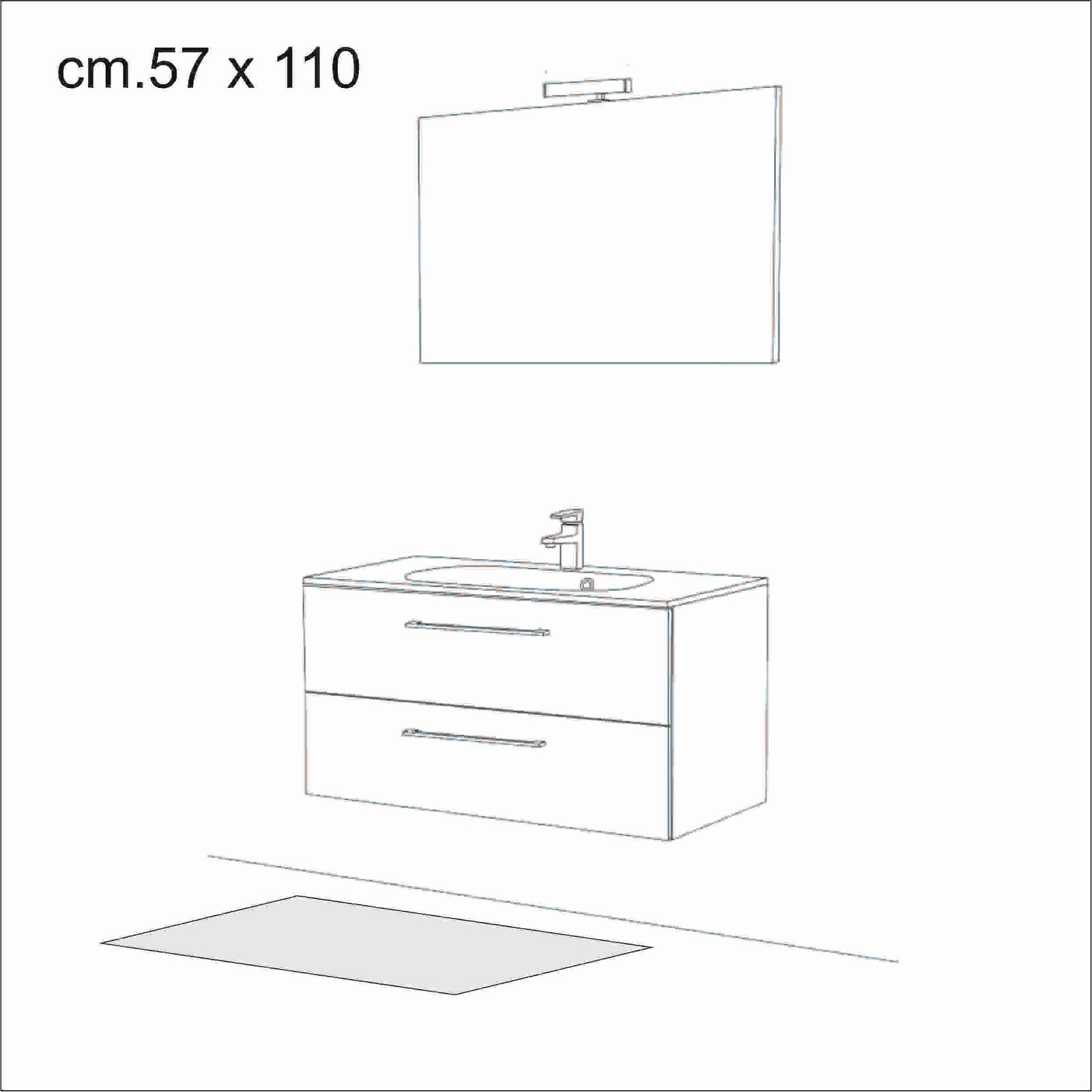 Tappeto bagno scendiletto DAMA 110 cm 57 x 110 anallergico antiacaro antiscivolo