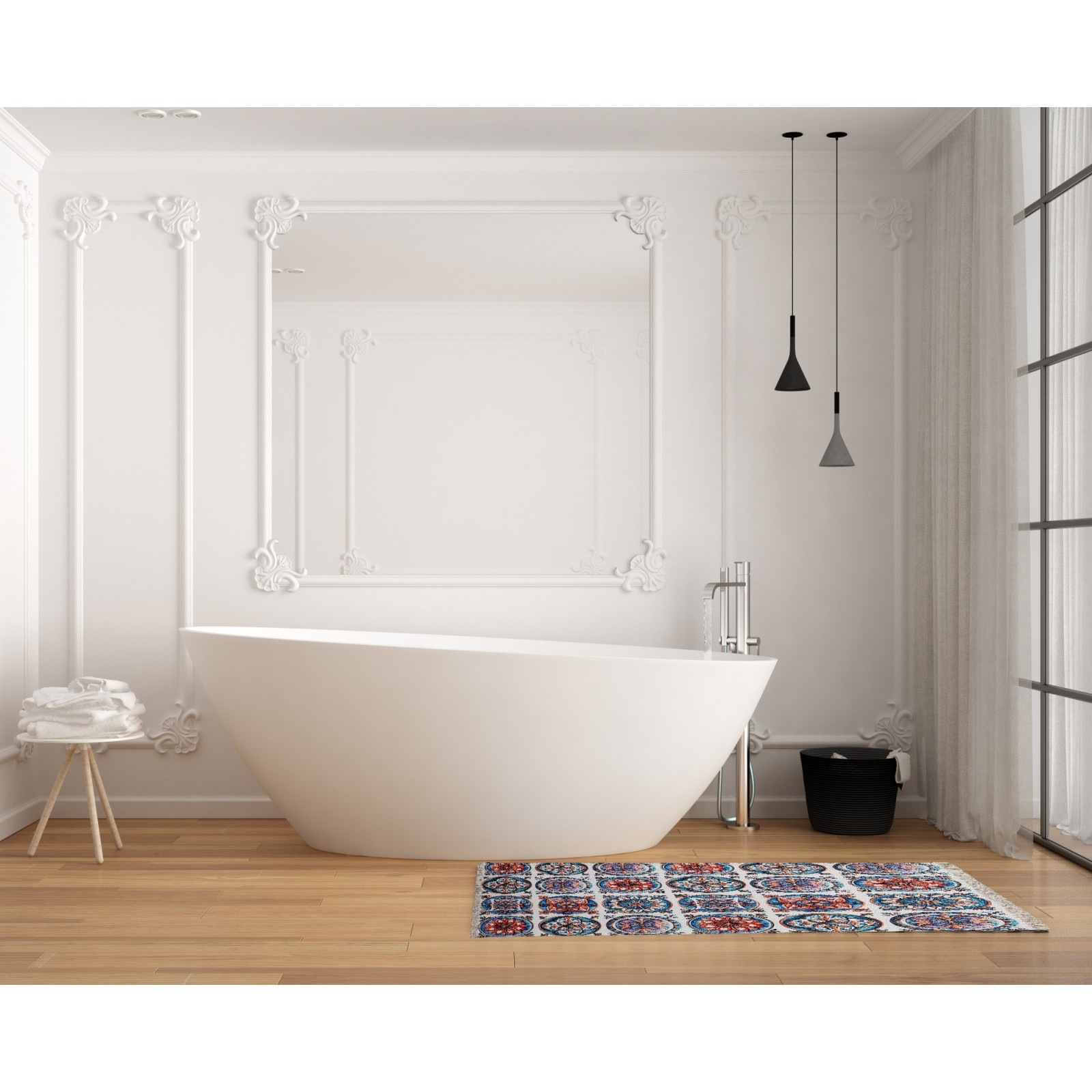 Tappeto bagno scendiletto KUU 110 cm 57 x 110 anallergico antiacaro antiscivolo