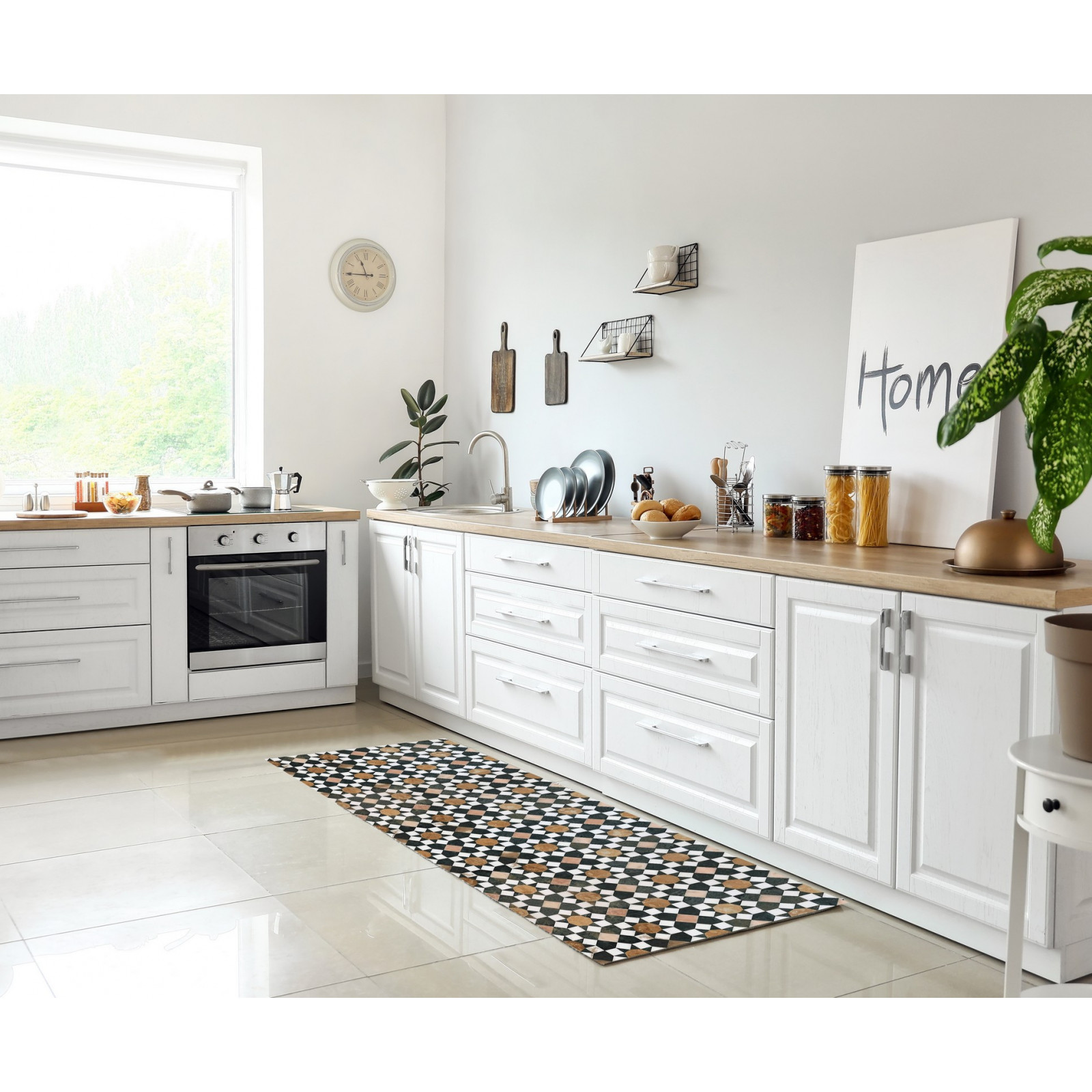 Tappeto corsia LESTO C cm 50 x 150 pratico da pulire 100% vinile
