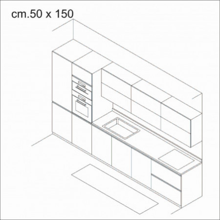 Tappeto corsia LESTO C cm 50 x 150 pratico da pulire 100% vinile