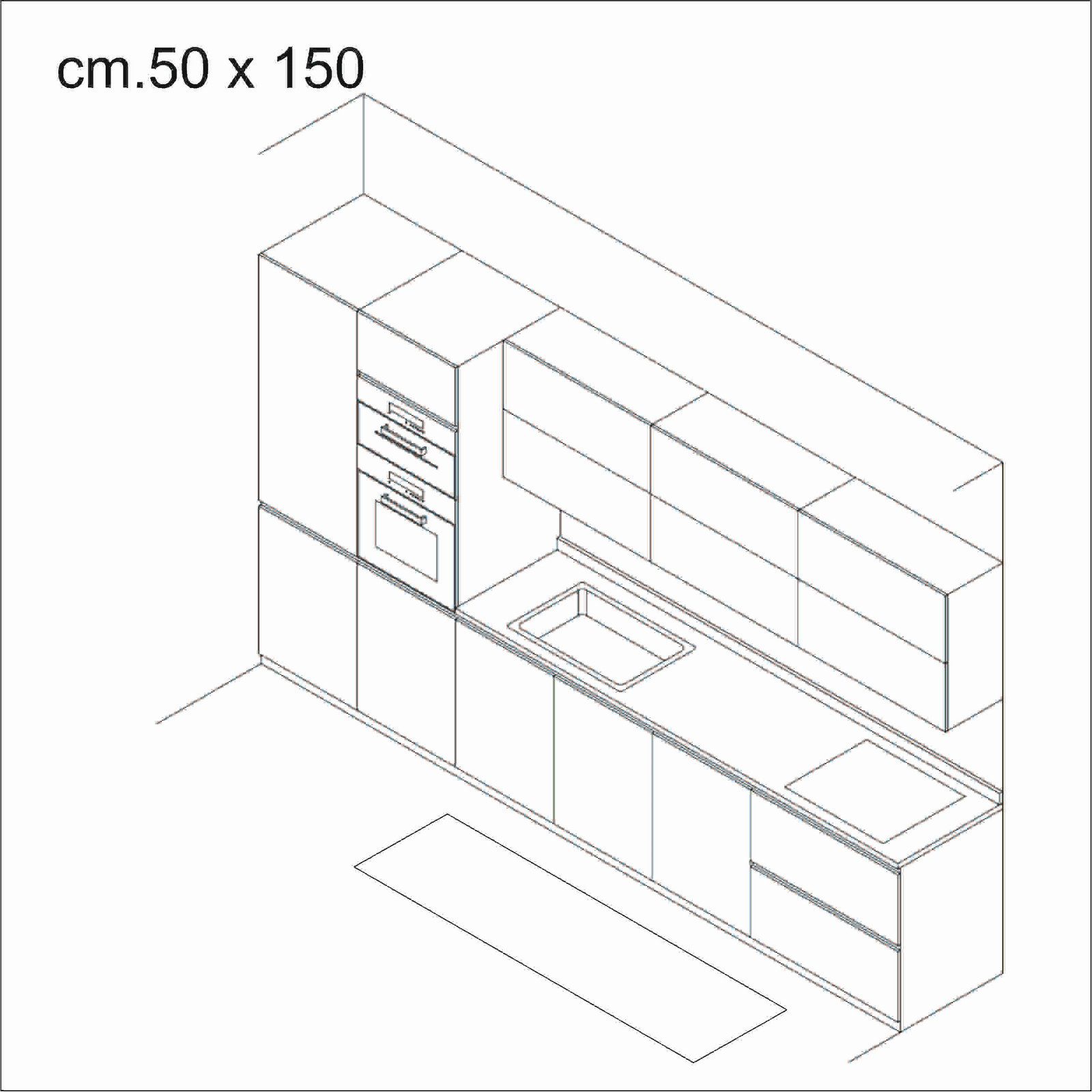 Tappeto corsia LESTO E cm 50 x 150 pratico da pulire 100% vinile