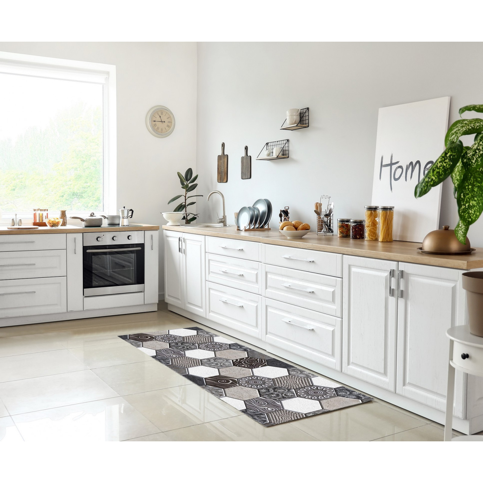 Tappeto corsia LESTO F cm 50 x 150 pratico da pulire 100% vinile