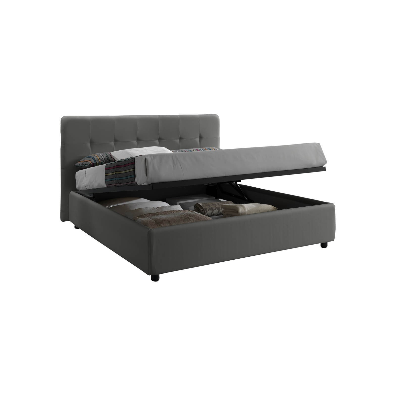Letto Contenitore Matrimoniale ANITA 160 pelle sintetica Elefante box contenitore rete cm. L.160 P.190