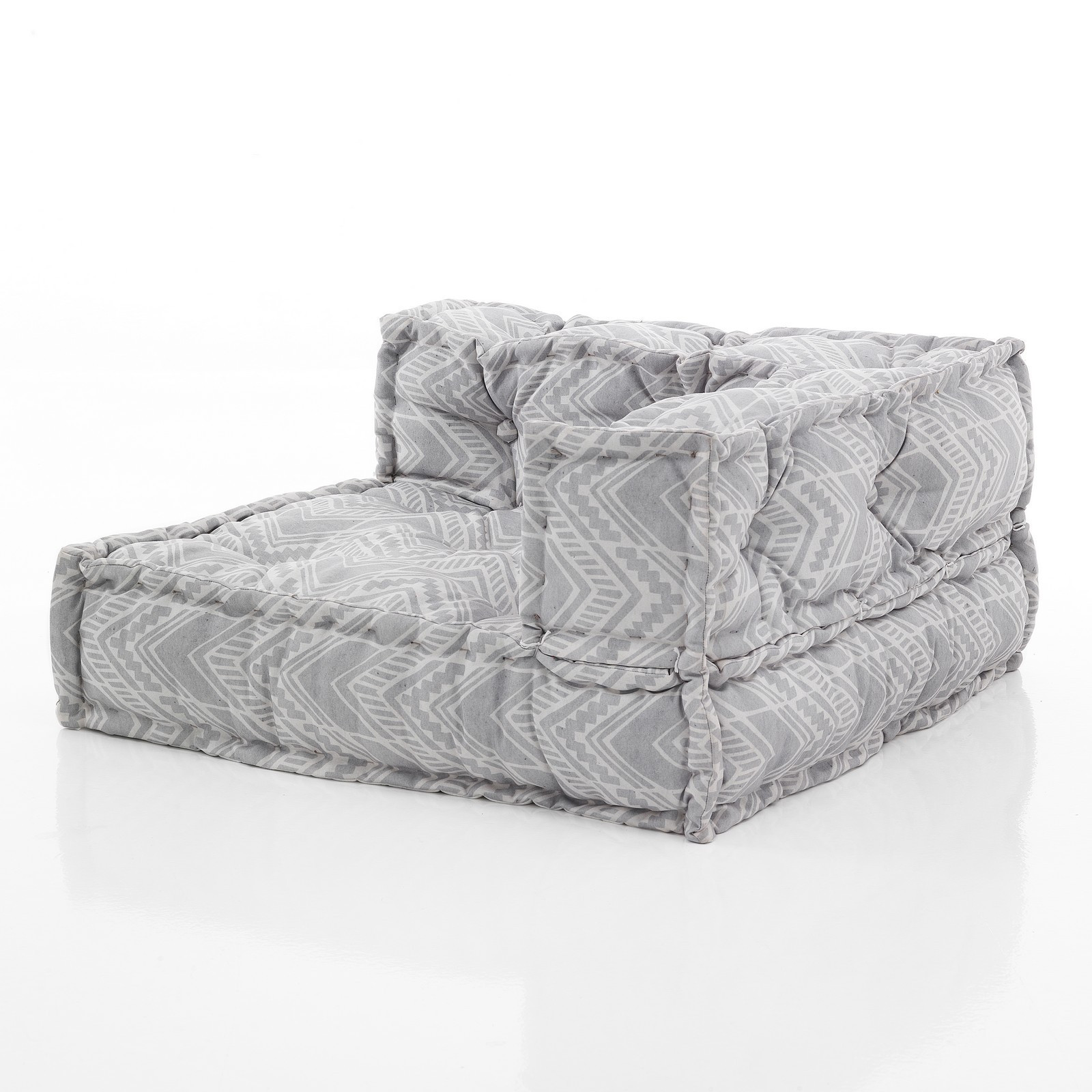 Elemento angolare OUTDOOR IKAT GREY tessuto waterproof cm. L.75 P.75 H.40 colore girgio