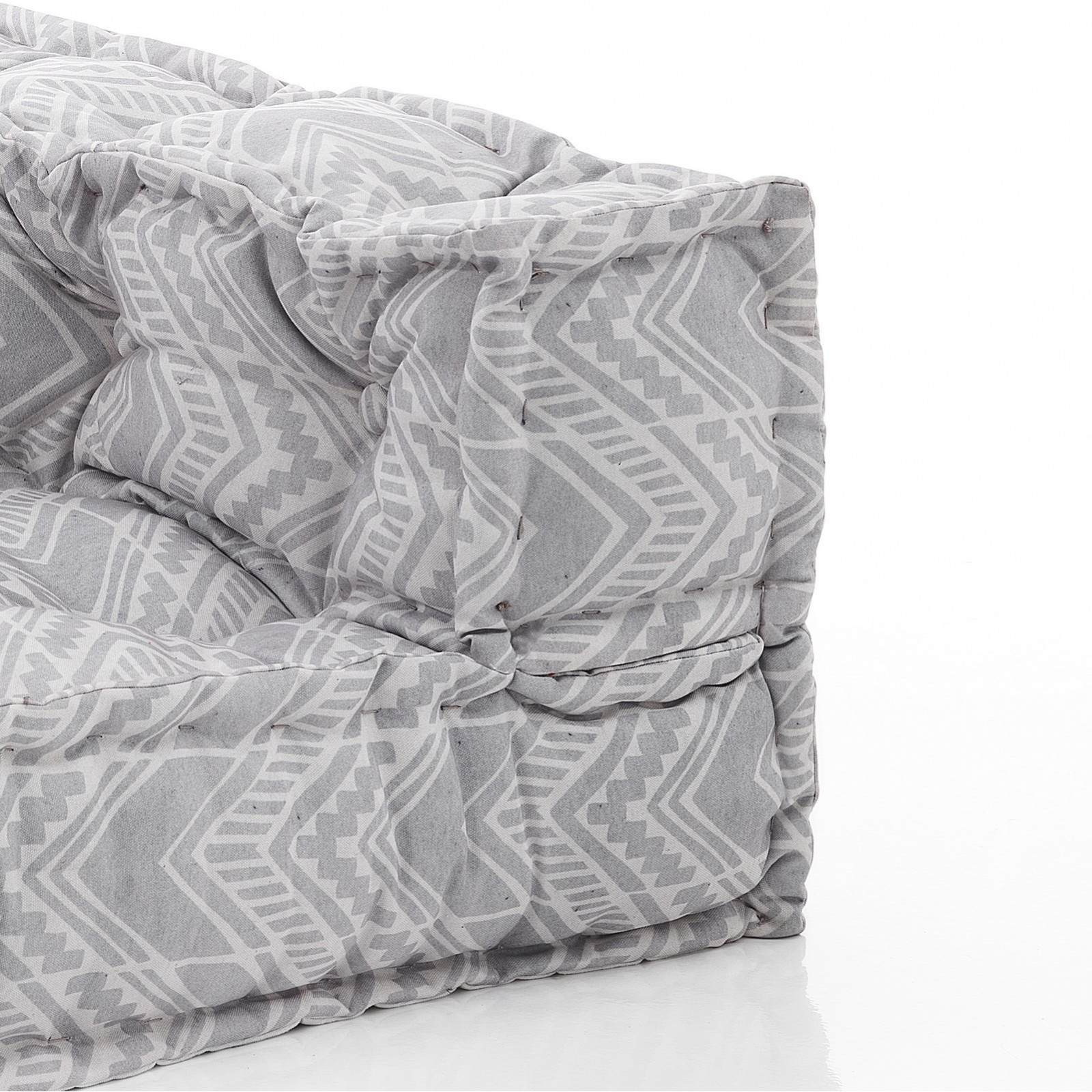 Elemento angolare OUTDOOR IKAT GREY tessuto waterproof cm. L.75 P.75 H.40 colore girgio