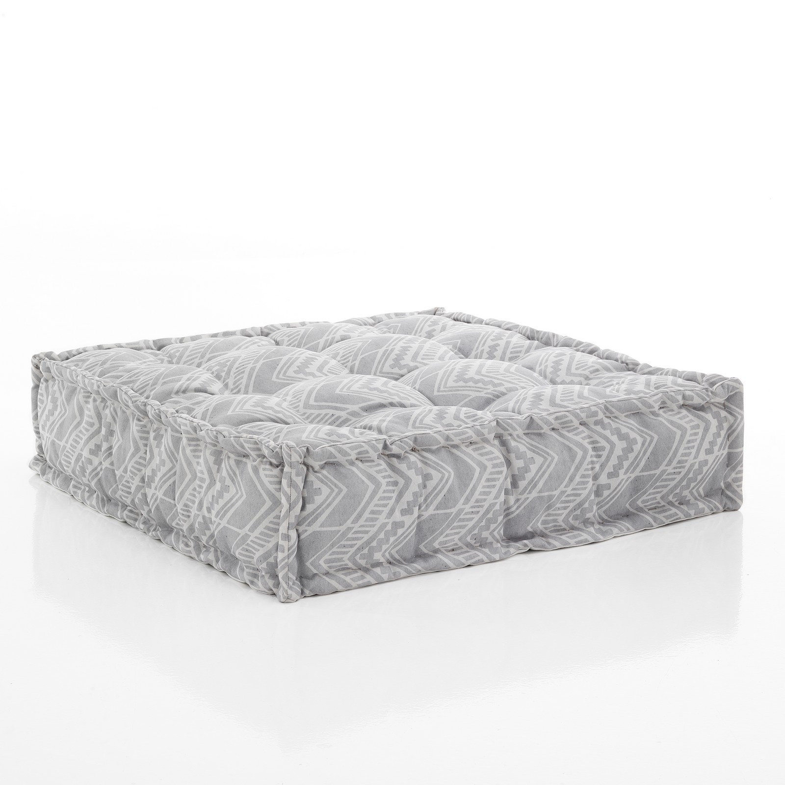 Pouf quadrato OUTDOOR IKAT GREY tessuto waterproof cm. L.75 P.75 H.20