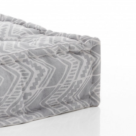 Pouf Cuscino quadrato OUTDOOR IKAT GREY tessuto waterproof cm. L.75 P.75 H.20