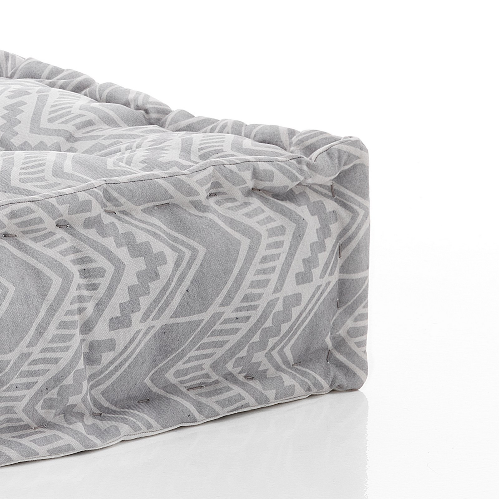 Pouf Cuscino quadrato OUTDOOR IKAT GREY tessuto waterproof cm. L.75 P.75 H.20