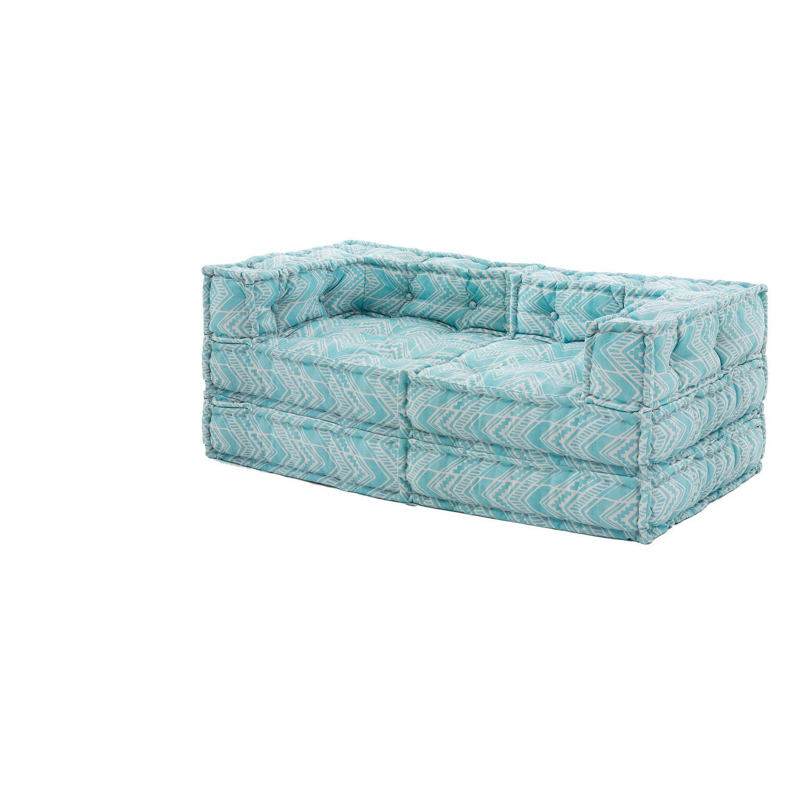 Divano 2 posti OUTDOOR IKAT MINT tessuto waterproof cm. L.150 P.75 H.60