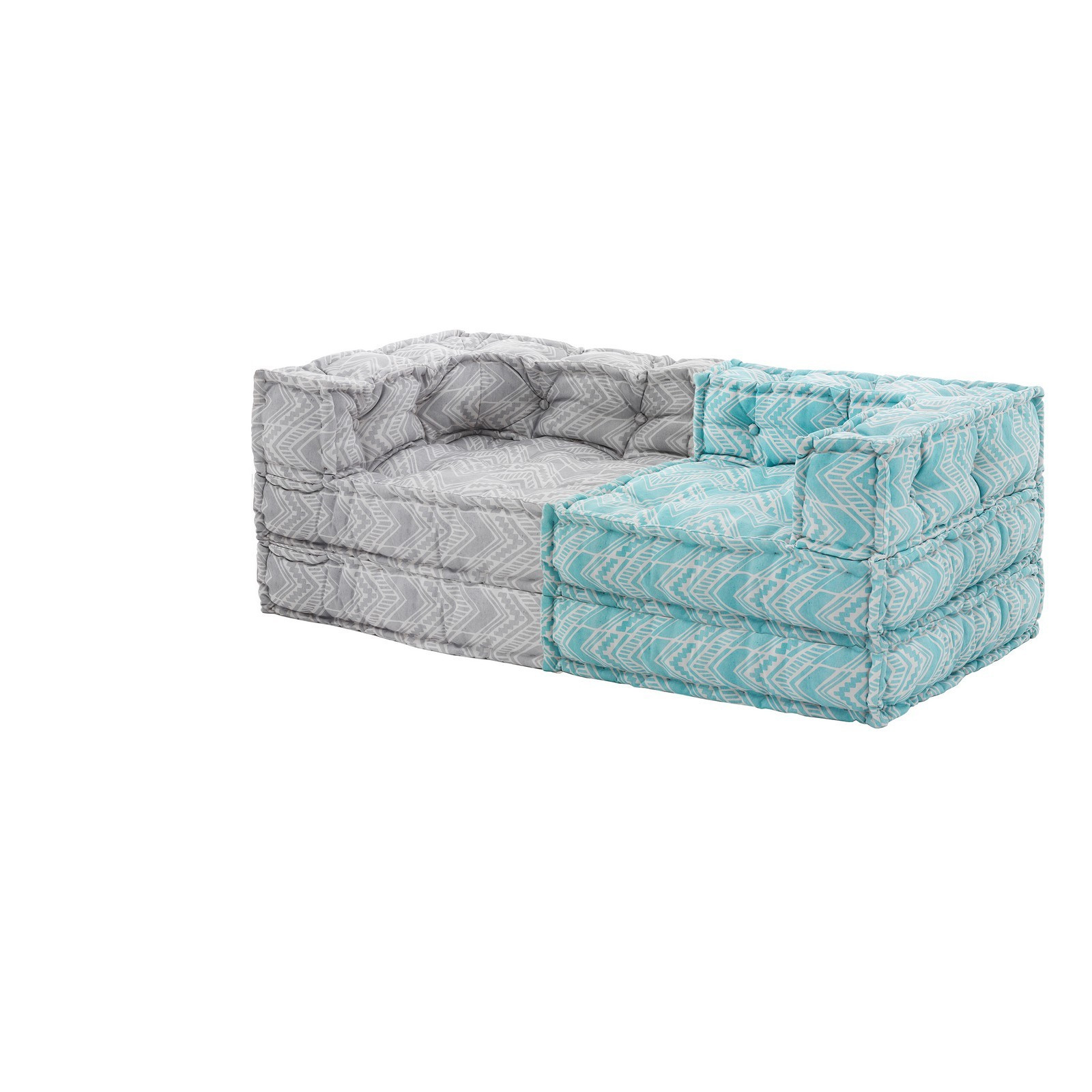 Divano 2 posti OUTDOOR IKAT MINT & GREY tessuto waterproof cm. L.150 P.75 H.60