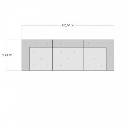 Divano 3 posti OUTDOOR MULTICOLOR tessuto waterproof cm. L. 225 P.75 H.60