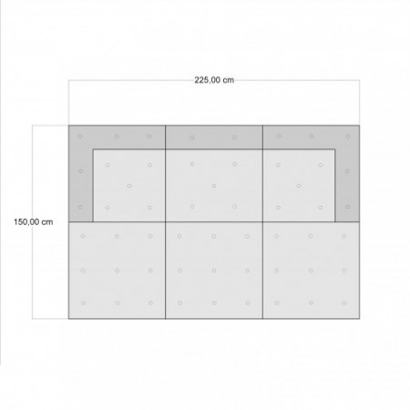 Divano 3 posti OUTDOOR MULTICOLOR tessuto waterproof cm. L. 225 P.75 H.60