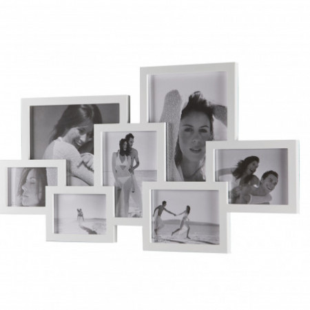 portafoto da muro MIX 7F colore Bianco opaco cm. H.41 L.74 P.2