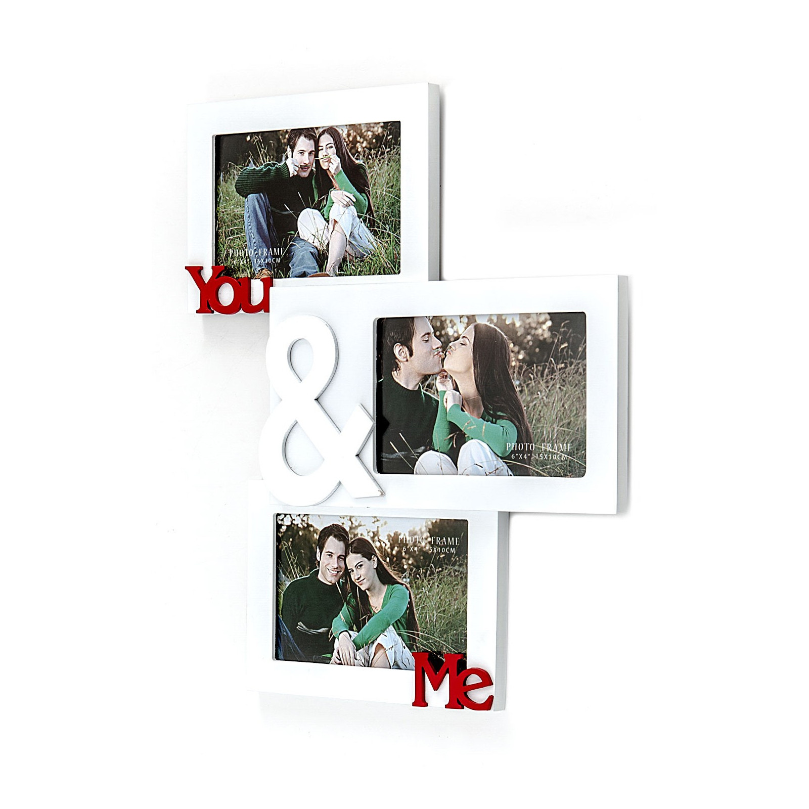 PORTA FOTO DA PARETE LOVE in legno Bianco cm. H.31
