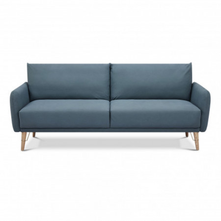 Divano / Letto Fiorella in Pelle Sintetica di colore Blu Laguna, L210 P86 H86 cm