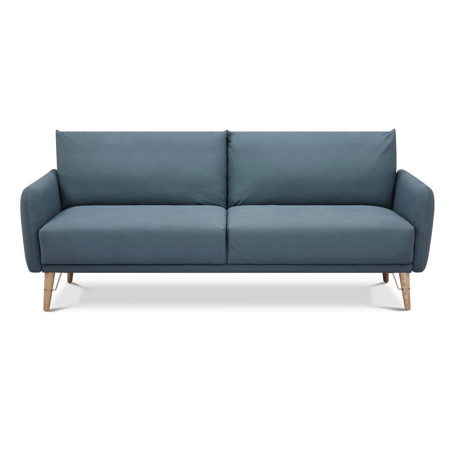 Divano / Letto Fiorella in Pelle Sintetica di colore Blu Laguna, L210 P86 H86 cm
