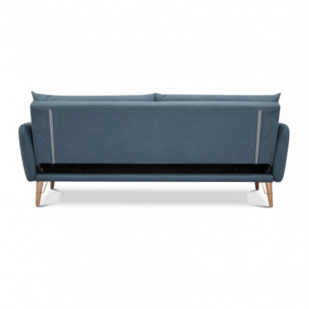 Divano / Letto Fiorella in Pelle Sintetica di colore Blu Laguna, L210 P86 H86 cm