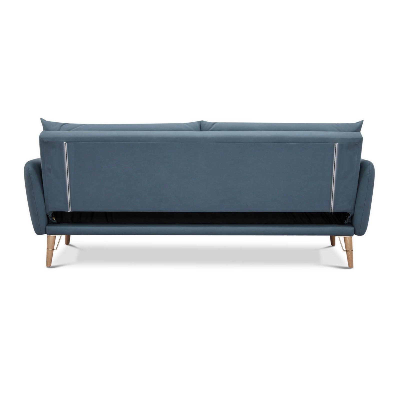 Divano / Letto Fiorella in Pelle Sintetica di colore Blu Laguna, L210 P86 H86 cm