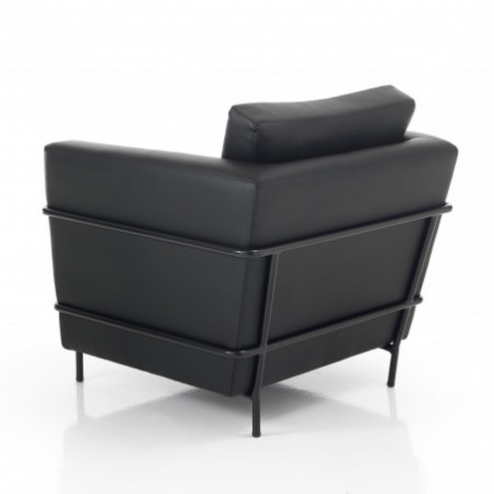 Poltrona Bella in Pelle Sintetica di colore Nero, H75 L75 P80 cm