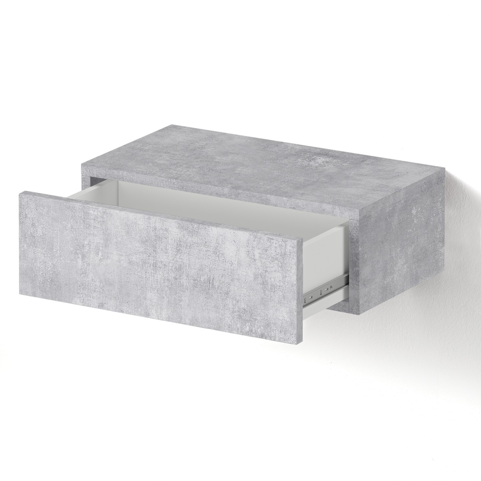 Comodino / Cassetto sospeso VALENCIA CEMENT finitura Cemento cm. H.15 L.45 P.26
