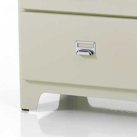 Mobile 2 Ante 4 Cassetti Mek White Produzione Dulton in Acciaio Laccato di colore Avorio Lucido, L120 P45 H97 cm
