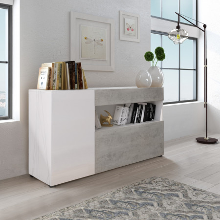 LIBRERIA CON SCARPIERA A SPECCHIO BIANCO FRASSINO MOD. ARTIS 2