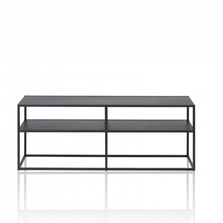 Porta TV Theresa in Acciaio verniciato Antracite Opaco, 120x30xh46.5 cm