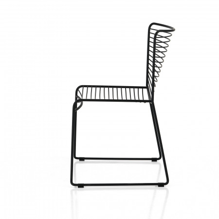 Sedia Interno Esterno Martha Black in Acciaio colore Nero Opaco Impilabile, H.79 L.49 P.53 cm
