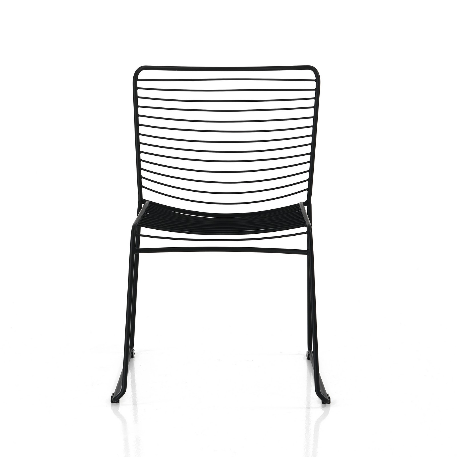 Sedia Interno Esterno Barbara Black in Acciaio colore Nero Opaco Impilabile, H.79 L.49 P.53 cm