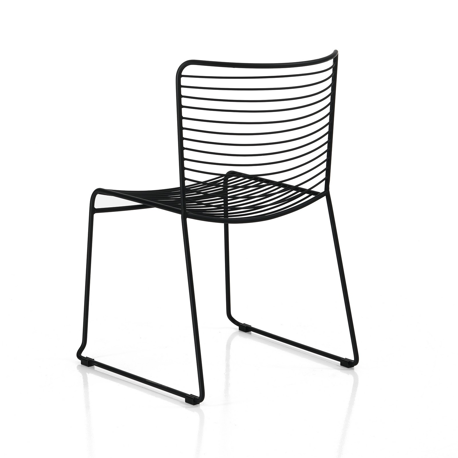 Sedia Interno Esterno Martha Black in Acciaio colore Nero Opaco Impilabile, H.79 L.49 P.53 cm