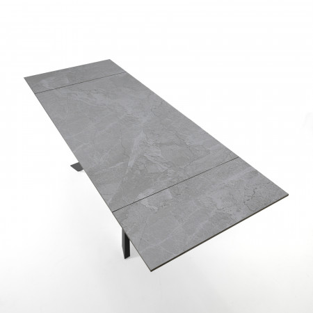 Tavolo Allungabile JUSTIN GREY MARBLE in metallo Grigio opaco piano in ceramica Marmo Grigio opaco cm.H76 P90 L160-200-240