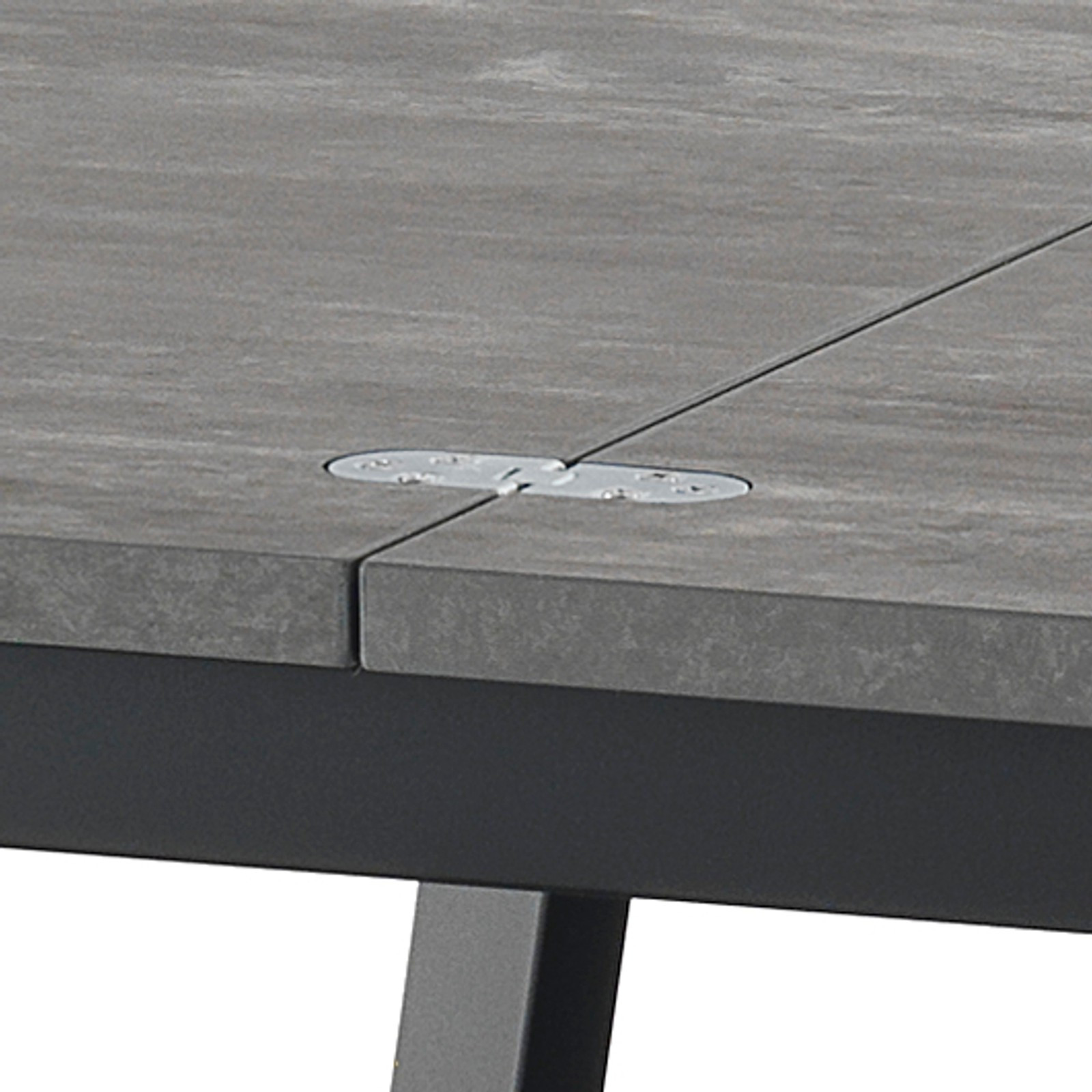 Tavolo Allungabile a libro JOSEPH CEMENT Top finitura Cemento e gambe in acciaio verniciato Nero opaco, 85-170 x 85 cm